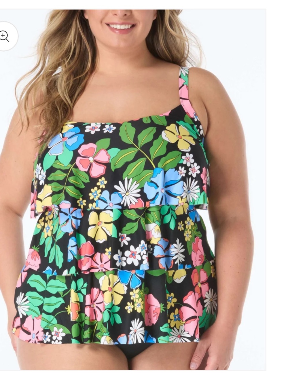 Beach House Midnight Garden Jersey Jane Ruffle Tankini Top size 22W